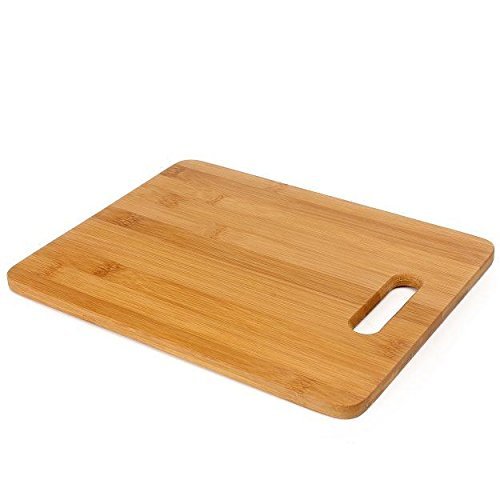 Culinary Edge rectangular bamboo cutting board with handle slot on one side