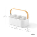 Umbra Bellwood Stackable Storage Bin, Multipurpose Caddy Organizer, 11 x 7 in, White/Natural