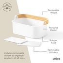 Umbra Bellwood Stackable Storage Bin, Multipurpose Caddy Organizer, 11 x 7 in, White/Natural