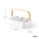 Umbra Bellwood Multipurpose Caddy Organizer with Handle, Desk, Makeup, Dorm Caddy, Kitchen Cabinet Organizer, Natural/White