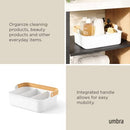 Umbra Bellwood Multipurpose Caddy Organizer with Handle, Desk, Makeup, Dorm Caddy, Kitchen Cabinet Organizer, Natural/White