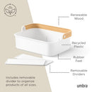 Umbra Bellwood Multipurpose Caddy Organizer with Handle, Desk, Makeup, Dorm Caddy, Kitchen Cabinet Organizer, Natural/White