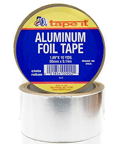 Roll of Topart Aluminum Foil Tape with blue and yellow label showing dimensions 1.88" x 10 Yards.