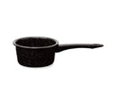 Millvado black granite 3-quart saucepan with long handle.
