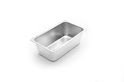 Mini bread pan angled view on white background