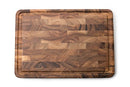Rectangular acacia wood end grain cutting board with juice channel