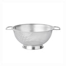 Stainless steel colander with dual handles and base