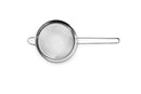 Top view of stainless steel mesh strainer with long handle