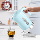 OVENTE 1.8L Electric Kettle, 1500W Fast Boiling Heater for Coffee or Tea, BPA Free, Easy to Fill Lid, Water Level Window, Auto Shut-Off, Boil-Dry Protection and Removable Filter, Blue KP413LBL