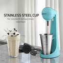 OVENTE Classic Milkshake Maker Machine with 2 Speed Setting, Safety Lock & 15.2 Ounce Stainless Steel Mixing Cup & Rod, Electric Drink Mixer Ideal for Malted Milk, Protein Shakes & More, Blue MS2070BL