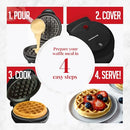 OVENTE Mini Waffle Maker Machine, 4-Inch Chaffle Mold with Non-Stick Surface, 550W Quick Heat-Up and Overheat Protection, Perfect for Breakfast, Dessert, Sandwich, Hash Brown or Snacks, Black WM215B
