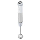 OVENTE cordless immersion hand blender with stainless steel blending shaft and white body