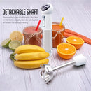 OVENTE detachable immersion blender shaft shown next to sliced citrus and bananas