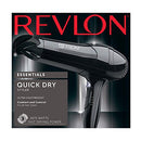 Box packaging of Revlon Quick Dry 1875W hair dryer with product image and branding