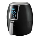 Front view of Brentwood 4-Quart Digital Air Fryer in black with LED display.