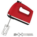 Red Courant 250W 5-Speed Hand Mixer with beater attached.