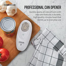 Farberware Compact Battery Operated Hands-Free Automatic Can Opener for any Size Can with Magnet to Safely Remove Lid, Seamless Opening Decreases Sharp Edges for Easily and Safely Opening Cans, Gray