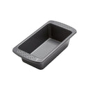 Chicago Metallic Everyday gray loaf pan, 5.9" x 11.6", with textured base for easy release.