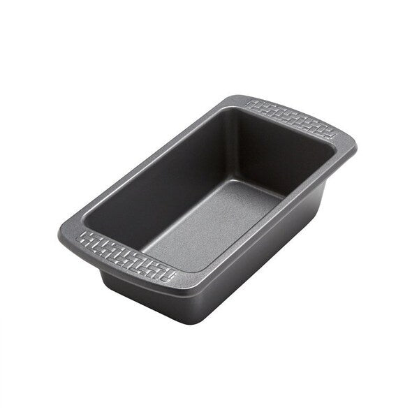 Chicago Metallic Everyday gray loaf pan, 5.9" x 11.6", with textured base for easy release.