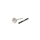 Farberware stainless steel instant read thermometer with protective sheath for quick and accurate temperature readings.
