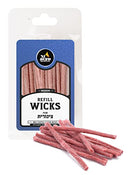 Pack of Ner Mitzvah medium wick refills for oil menorahs, 50-count.
