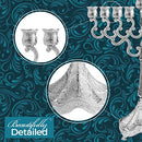 Close-up of ornate menorah details, including cup and base designs.