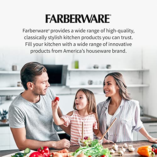 Family in a modern kitchen featuring Farberware products.