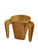 Back view of gold Negel Vasser wash cups neatly stacked together.