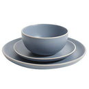 Gibson Home Rockaway 12-Piece Round Stoneware Dinnerware Set, Service for 4 – Blue Plates and Bowls, Microwave & Dishwasher Safe