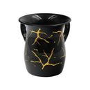 Black Majestic wash cup with elegant gold marble streaks across a glossy finish.