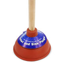 Plumb Tech PLN04 Toilet and Sink Plunger, 18" Handle 6" Cup, Red/Wood