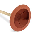 Plumb Tech PLN04 Toilet and Sink Plunger, 18" Handle 6" Cup, Red/Wood
