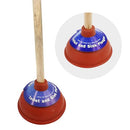 Plumb Tech PLN04 Toilet and Sink Plunger, 18" Handle 6" Cup, Red/Wood