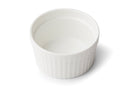 White 4 ounce ceramic ramekin with fluted sides