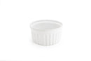 White 16 ounce ceramic ramekin with fluted sides