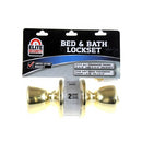 BRASS BED AND BATH LOCKSET TULIP KNOB
