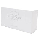 Art Judaica acrylic Havdalah tray shown in branded gift box packaging