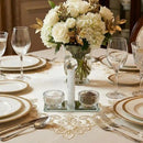 Crystal salt and pepper holder set with glass chip base and central crystal handle