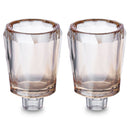 Pair of crystal oil cups on a white background