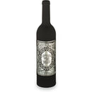 Plastic Decorative wine bottle with a silver colored plaque