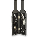 Plastic wine bottle open and showing all the accessories contained inside
