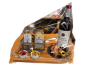 Shalach manos package on a wooden counter