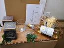 shalach manos package shown with wooden tray