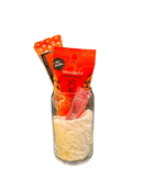 Red glass cup shalach manos, front view