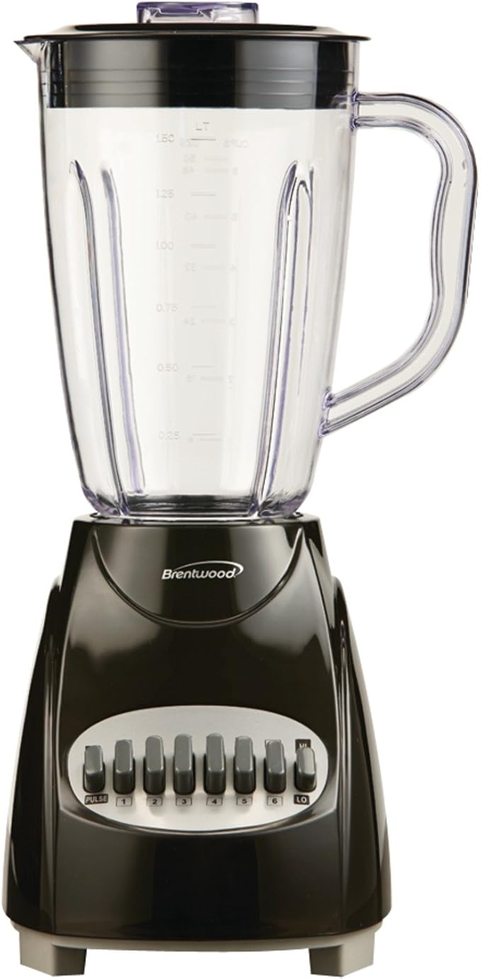 Brentwood JB-920B 12-Speed + Pulse Blender with Plastic Jar, Black