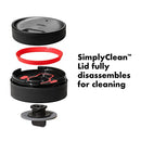 OXO Good Grips stainless steel twist lid on a white background.