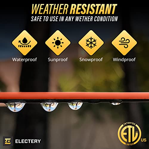 Orange Extension Cord 100 Ft 16/3 SJTW 3 Prong Outdoor Extension Cord 10+ ft - 13 Amps, 125V, Power Cord - Flexible Waterproof Weather Resistant Grounded Plug - ETL Listed for Indoor and Outdoor Use