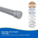 Kenney KN609L/13 Twist & Fit No Tools Spring Tension Standard Shower Curtain Rod with Non-Slip, Non-Scratch Ends, 42-72" Adjustable Length, Easy Install, Silver, 1" Diameter Rust Resistant Steel Tube