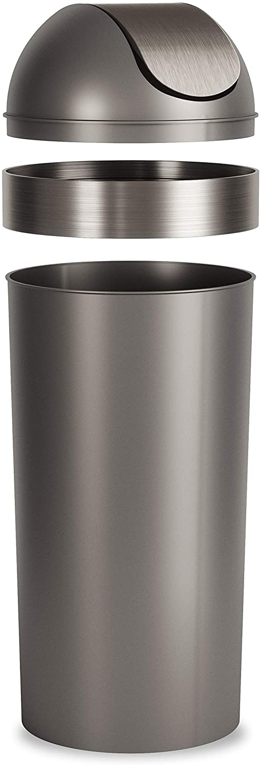 Umbra Venti Swing-Top 16.5-Gallon Kitchen Trash Large, 35-inch, Can for Indoor, Outdoor