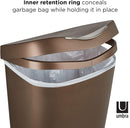 Umbra Bronze Brim Large Kitchen Trash Stainless Steel Foot Pedal 13 Gallon Step Garbage Can with Lid